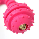 KUTKUT Bell Sound Spiky Dumbell Shape Chew Toy for Dogs and Cats (Size: 12 cm x 5 cm) - kutkutstyle